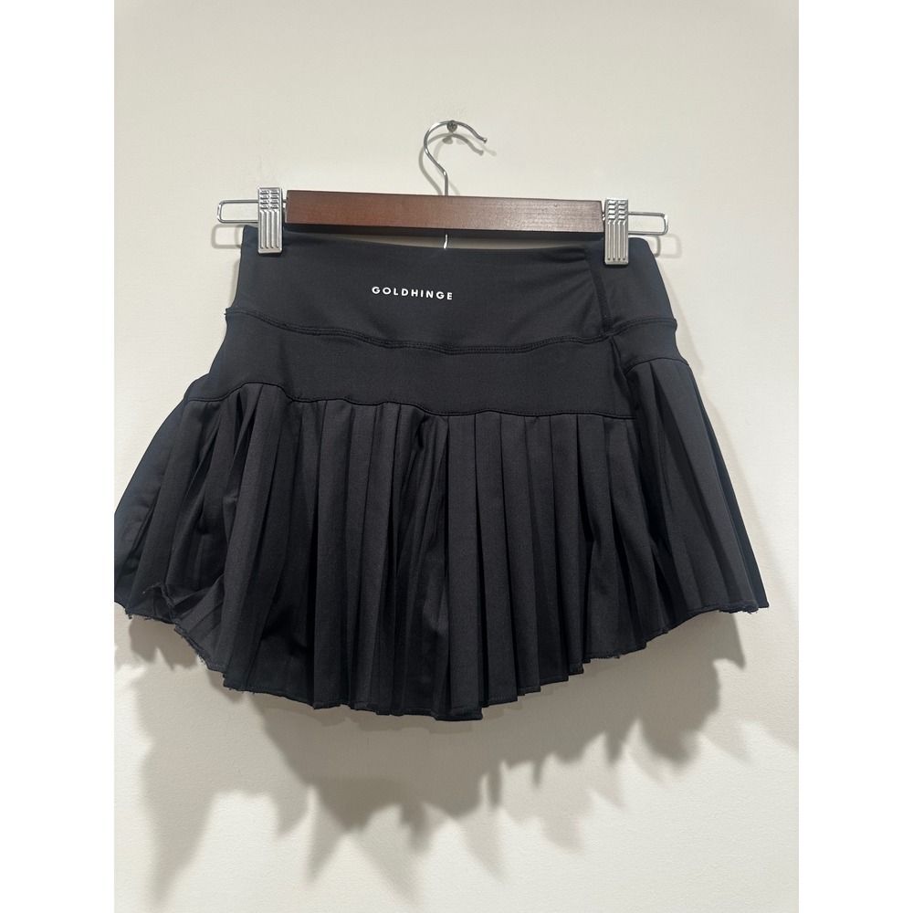 Goldhinge Black Pleated Tennis Skort High Waisted Athletic Mini Skirt XS
